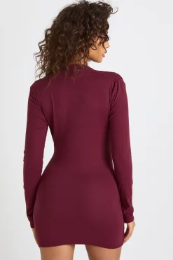 Mini robe froncée à manches longues super douce