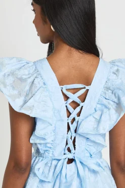 Mini Robe À Lacets Au Dos En Dentelle Dévorée Florale