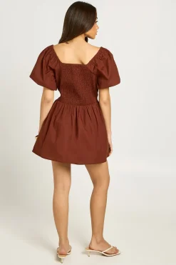 Mini Robe À Manches Volumineuses Effet Lin Petite