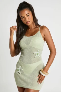 boohoo Mini Robe Moulante En Maille Scintillante Avec Appliqués Étoiles De Mer<Femme Toutes Les Robes|Robes