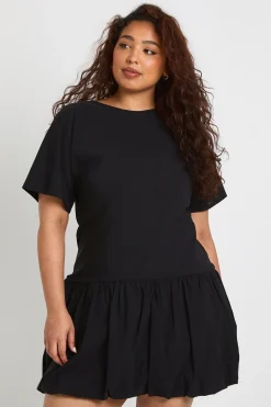 Mini robe Plus à ourlet tombant et boule bouffante