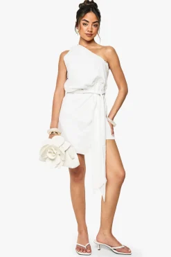 boohoo Mini-robe portefeuille effet lin<Femme Toutes Les Robes|Robes