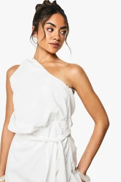 boohoo Mini-robe portefeuille effet lin<Femme Toutes Les Robes|Robes