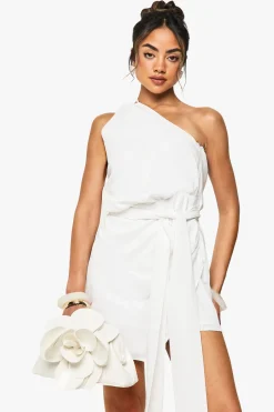 boohoo Mini-robe portefeuille effet lin<Femme Toutes Les Robes|Robes