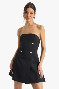 boohoo Mini robe structurée sur mesure à détail bouton<Femme Tailleurs|Robes