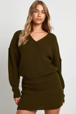 Mini robe tricotée portefeuille