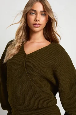 Mini robe tricotée portefeuille