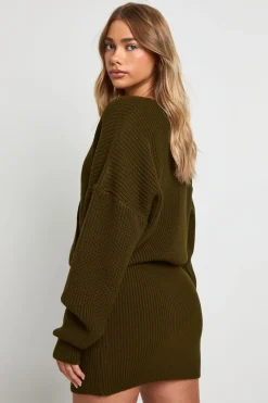 Mini robe tricotée portefeuille