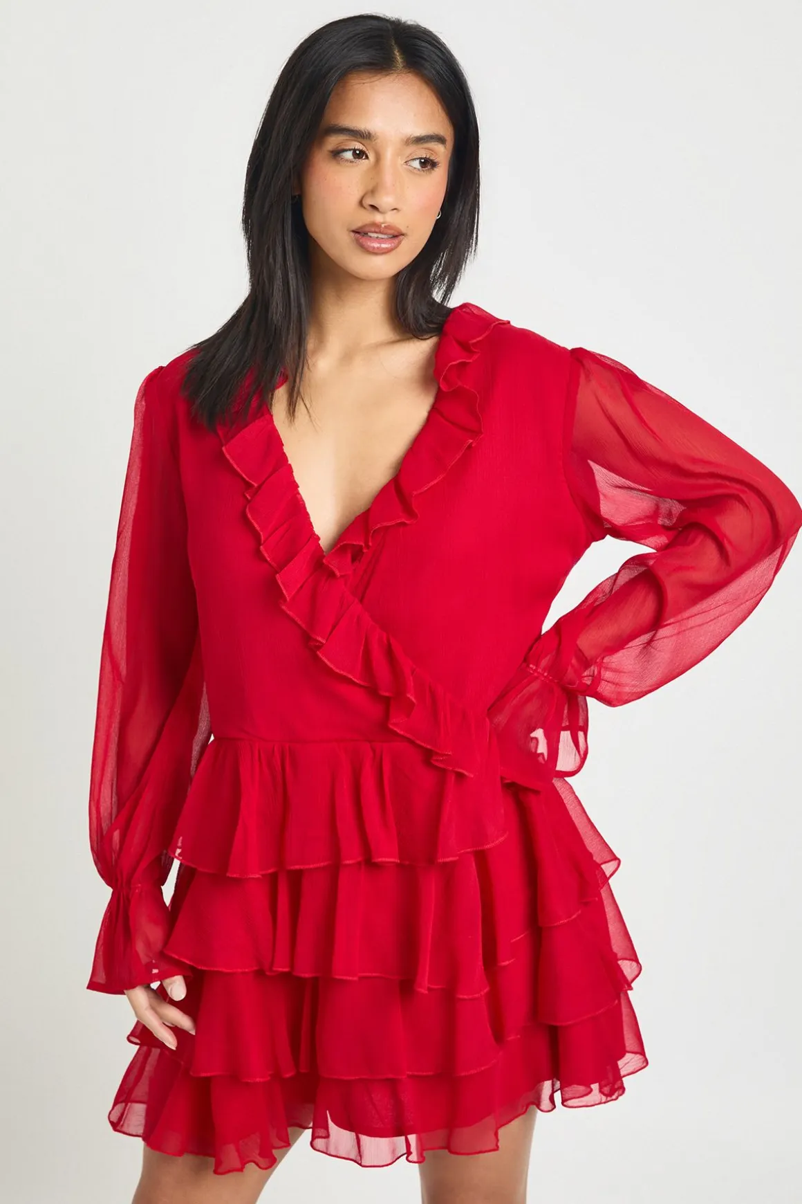 Mini Robe À Volants En Mousseline Pour Petite Taille