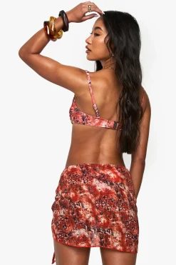 Mini sarong en mesh abstrait Premium Swim