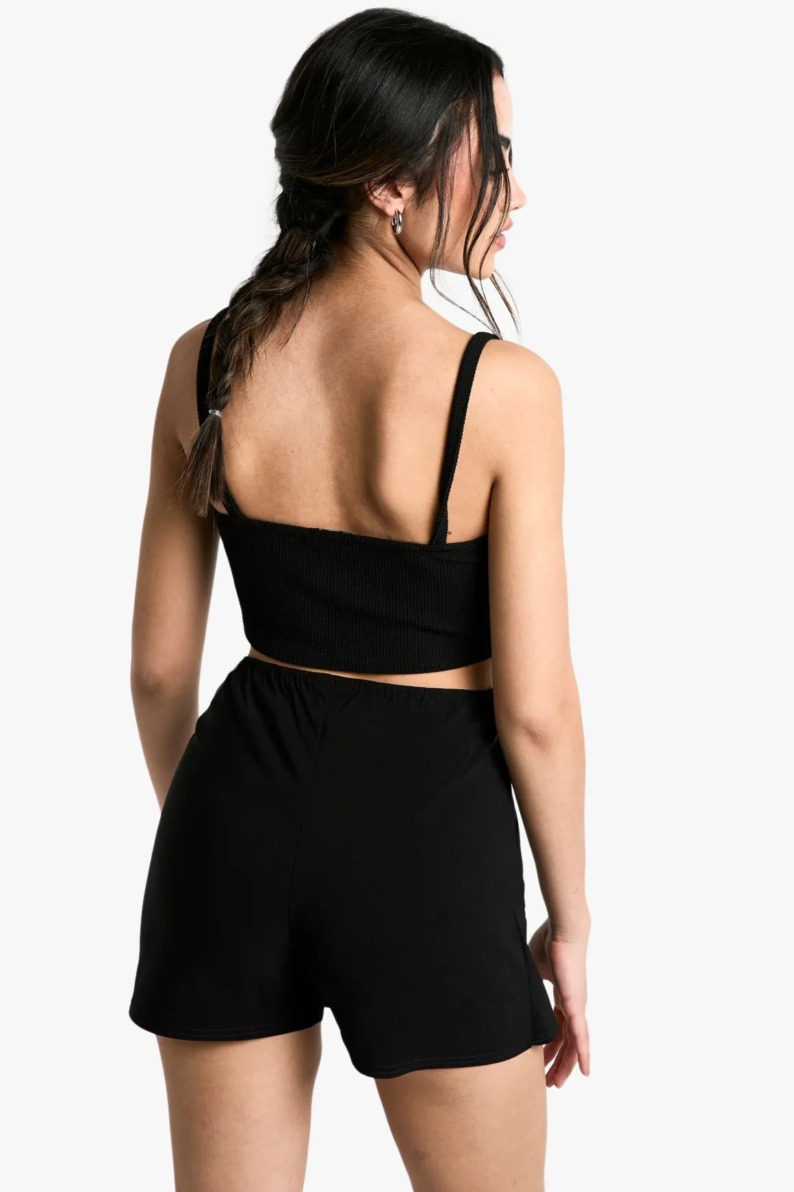 Mini skort en bengaline avec détail de boucle