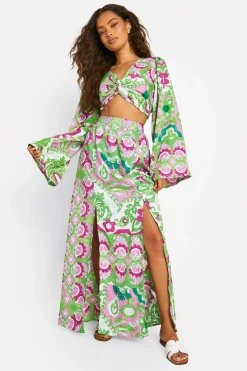 boohoo Mixed Print Split Front Maxi Skirt<Femme Jupes|Jupes