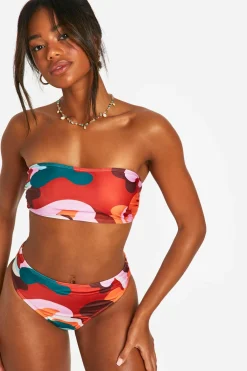boohoo Mix & Match Bikini Bas Taille Haute Imprimé Abstrait<Femme Maillots De Bain|Tenues De Plage