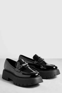 Mocassins À Barre En T Coupe Large Semelle Épaisse À Plateforme