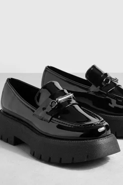 Mocassins À Barre En T Coupe Large Semelle Épaisse À Plateforme