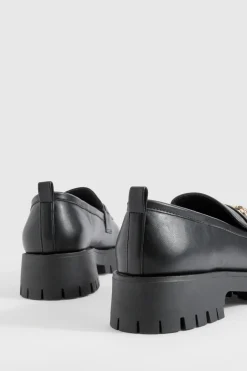 Mocassins À Barre En T Coupe Large Et Semelle Épaisse