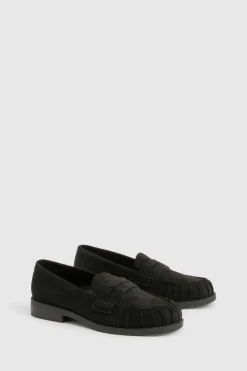 Mocassins basiques froncés en synthétique