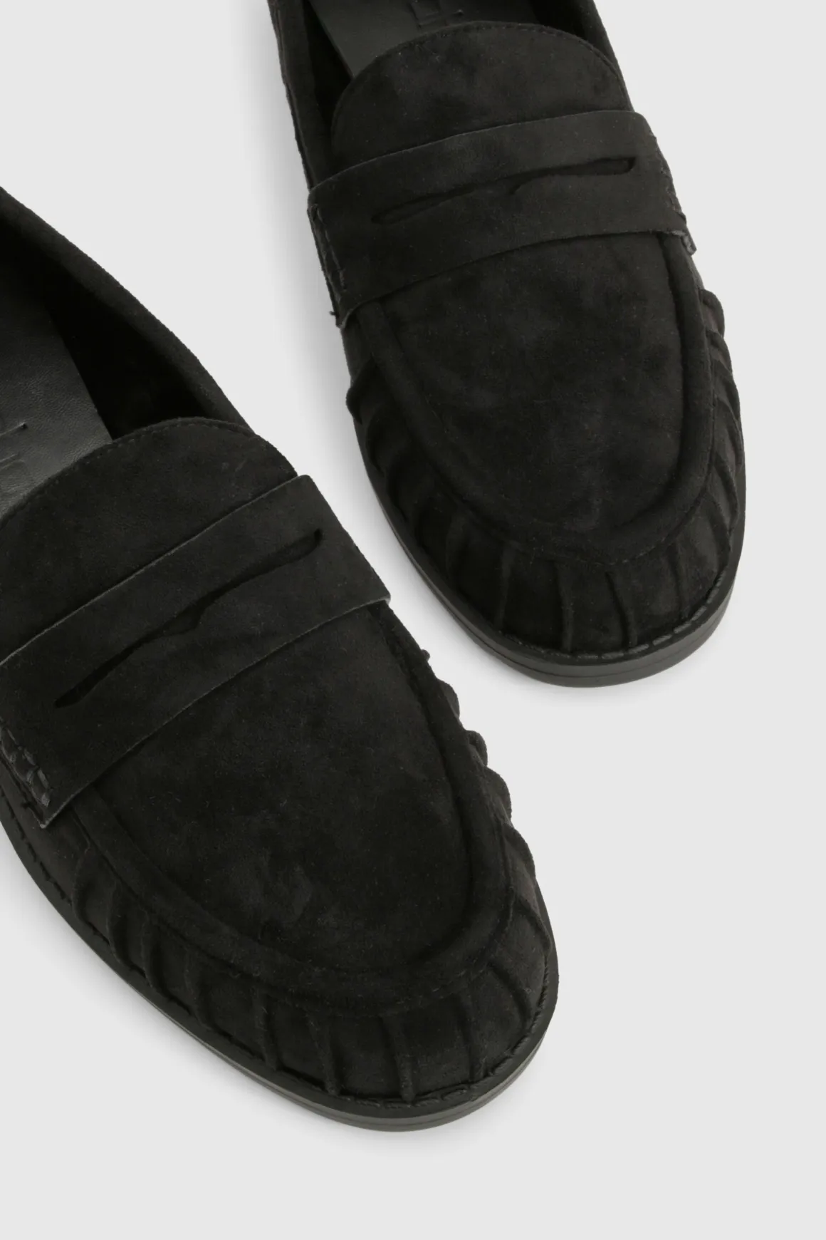 Mocassins basiques froncés en synthétique