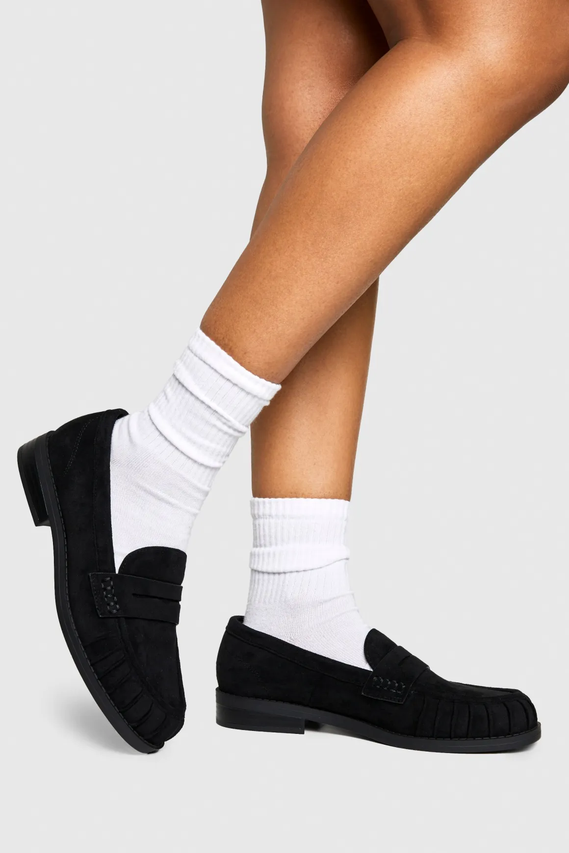 Mocassins basiques froncés en synthétique