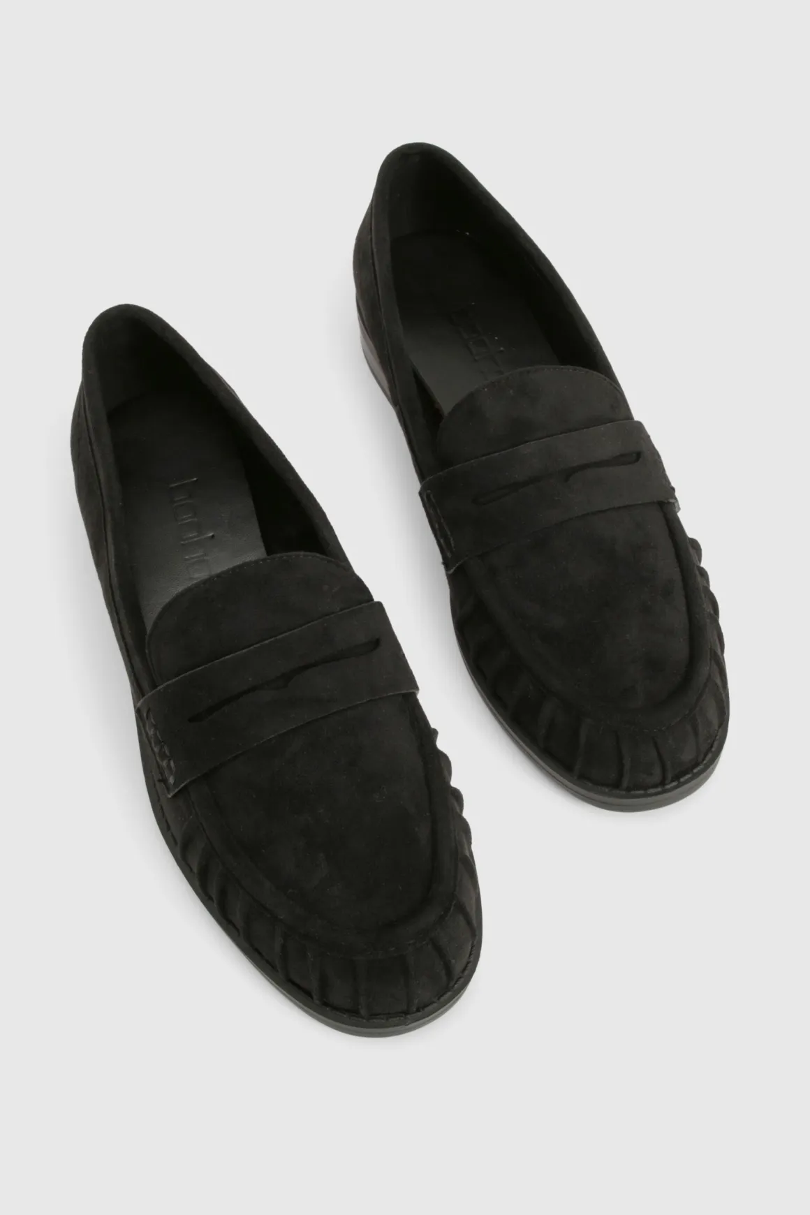 Mocassins basiques froncés en synthétique
