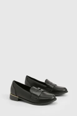 boohoo Mocassins basiques à garniture dorée<Femme Chaussures De Bureau|Basiques