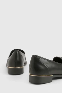 boohoo Mocassins basiques à garniture dorée<Femme Chaussures De Bureau|Basiques