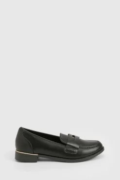 boohoo Mocassins basiques à garniture dorée<Femme Chaussures De Bureau|Basiques
