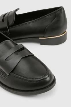 boohoo Mocassins basiques à garniture dorée<Femme Chaussures De Bureau|Basiques