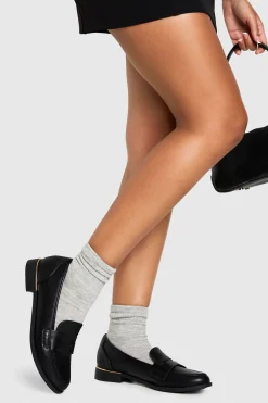 boohoo Mocassins basiques à garniture dorée<Femme Chaussures De Bureau|Basiques