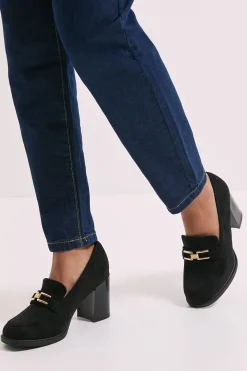 Mocassins Benita Coupe Large en synthétique avec Détail Mors et Talon Bloc Haut