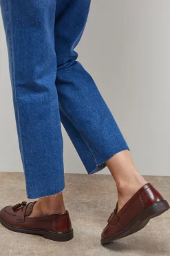 Oasis Mocassins Bunny en Cuir Véritable avec Détails Richelieu et Pompons< Mocassins|Chaussures Plates