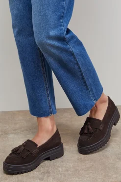 Oasis Mocassins Chunky à Pompons en Daim Brooker< Looks Chocolat|Mocassins