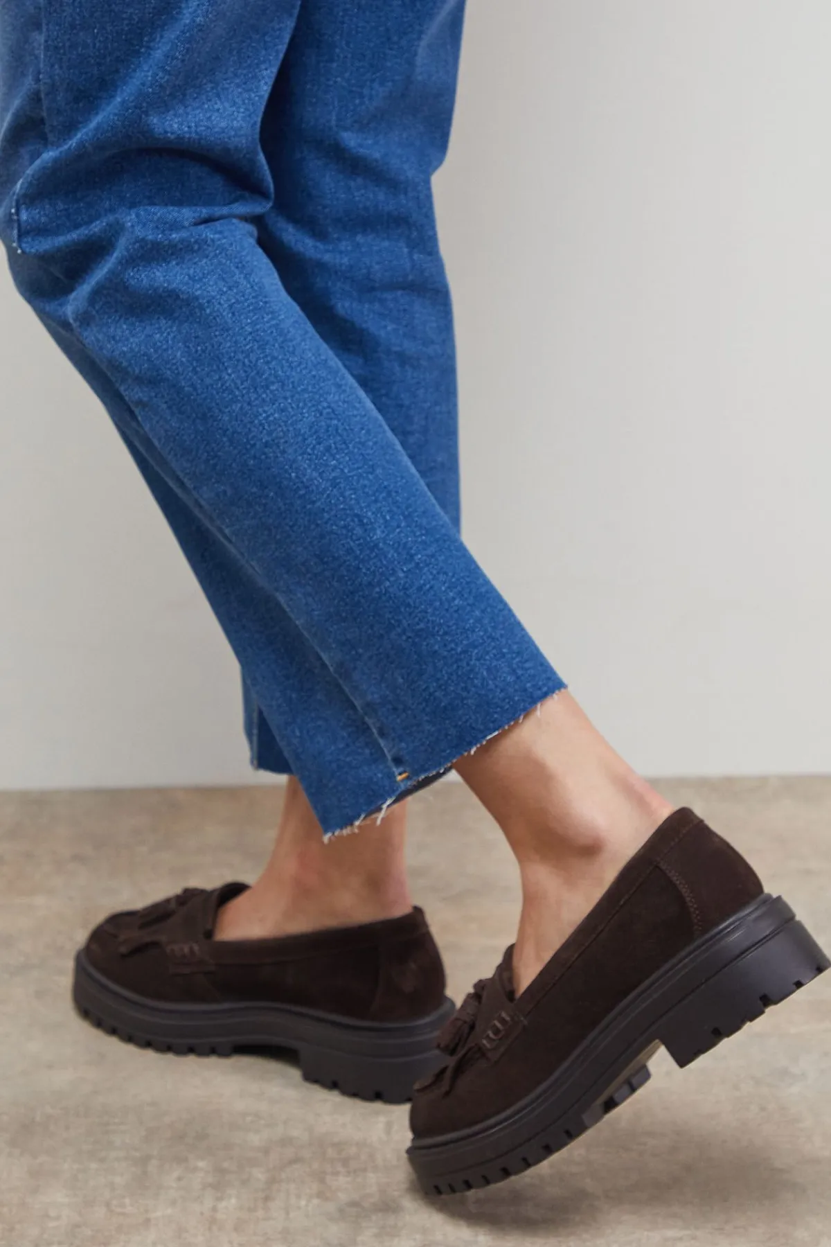 Oasis Mocassins Chunky à Pompons en Daim Brooker< Looks Chocolat|Mocassins
