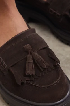 Oasis Mocassins Chunky à Pompons en Daim Brooker< Looks Chocolat|Mocassins