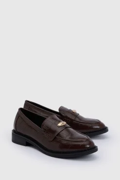 Mocassins À Coupe Large Avec Détail Garniture Effet Croco