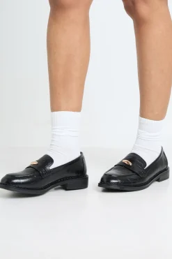 Mocassins Coupe Large À Détails Ornementaux Effet Croco