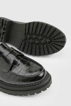 boohoo Mocassins à Détail de Sangle Effet Croco Épais< Mocassins|Chaussures Plates