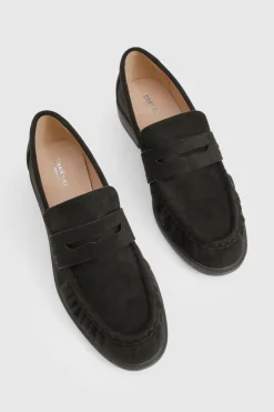 Mocassins froncés en synthétique à coupe large