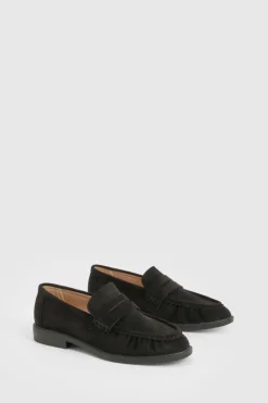Mocassins froncés en synthétique à coupe large