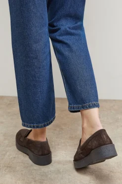 Mocassins Penny Décontractés à Semelle Épaisse en Daim Beurre