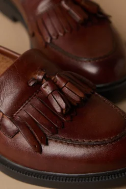 Mocassins à Pompons Brighton en Cuir Véritable
