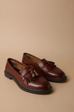 Mocassins à Pompons Brighton en Cuir Véritable