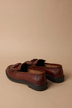 Mocassins à Pompons Brighton en Cuir Véritable