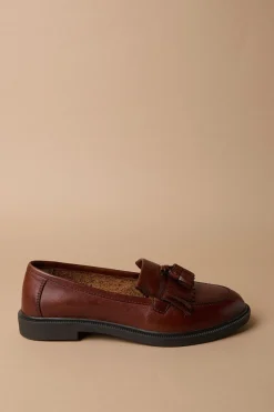 Mocassins à Pompons Brighton en Cuir Véritable