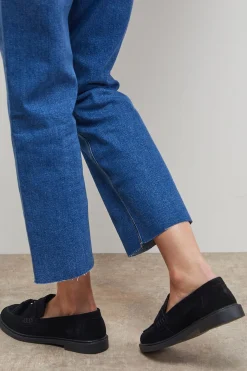 Mocassins à Pompons Bunny en Daim avec Détails Richelieu