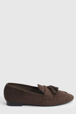 Oasis Mocassins Souples Carmen En Synthétique Ajourée À Pompons< Mocassins|Chaussures Plates
