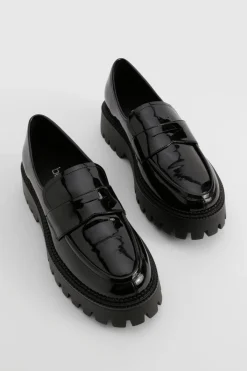 boohoo Mocassins Vernis À Semelle Épaisse Coupe Large< Chaussures De Bureau|Looks De Rentrée