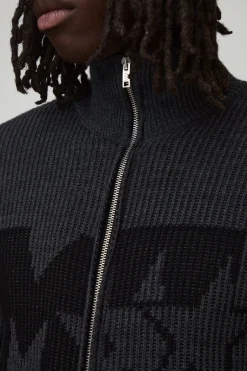 M Star Muscle Fit Pull en maille côtelée, tricoté et zippé