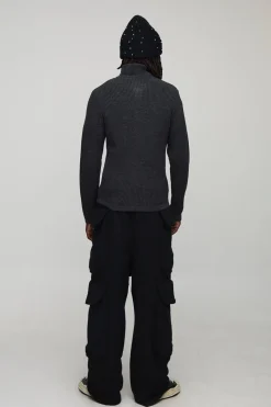 M Star Muscle Fit Pull en maille côtelée, tricoté et zippé