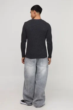 M Star Pull-over ajusté en maille côtelée